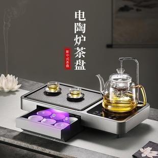 全自动一体上水茶台家用小茶台功夫茶具消毒小型 茶盘轻奢现代套装