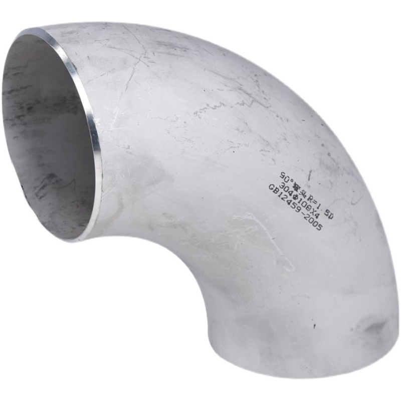 304国标不锈钢焊接弯头90度无缝工业冲压弯头1.5D直角冲压弯头159