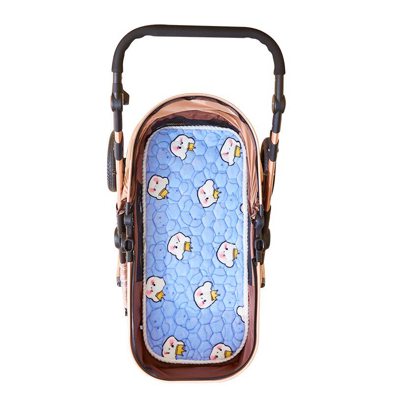 婴儿车坐垫推车座垫高景观车躺垫软垫宝宝摇篮睡垫法兰绒垫子冬季