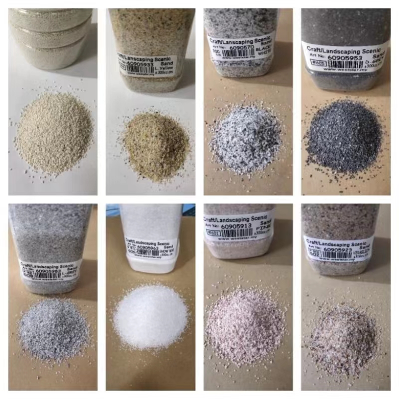 丙烯肌理画石英砂细沙雪白沙子彩色石英沙装饰底沙鱼缸造景 3瓶装图片