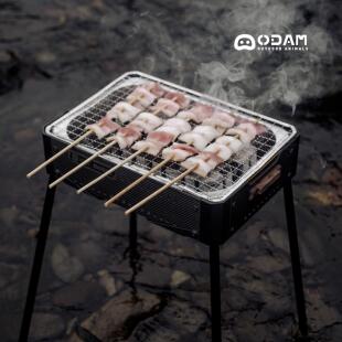 ODAM 碳纤维次抛型烧烤炉 速燃碳一次性烧烤炉 可携式折叠 户外烧
