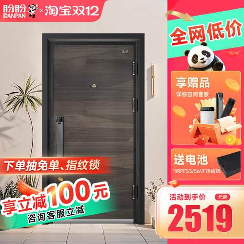 盼盼防盗门甲级进户门家用安全入户门指纹锁子母门别墅大门DS11