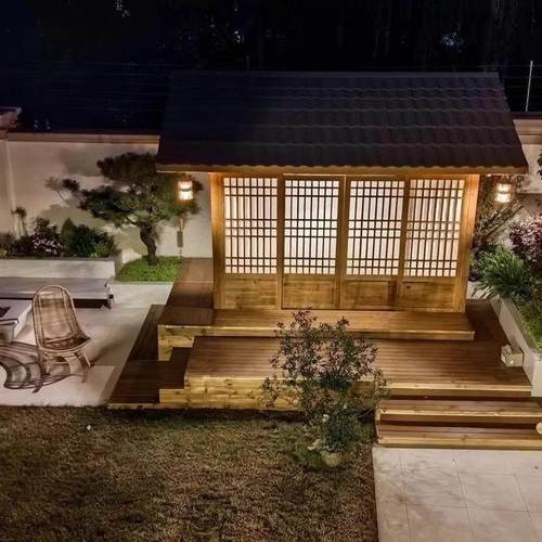 户外茶室木屋别墅亭屋防腐木古建筑木屋茶室彷古庭院