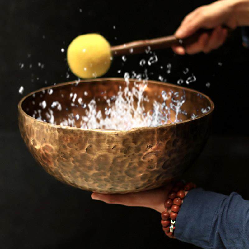 尼泊尔手工颂钵瑜伽冥想音疗佛音碗静心采耳西藏满月音钵铜磬摆件,家居饰品,装饰摆件,淘宝优惠券,粉丝福利购,淘宝优惠卷