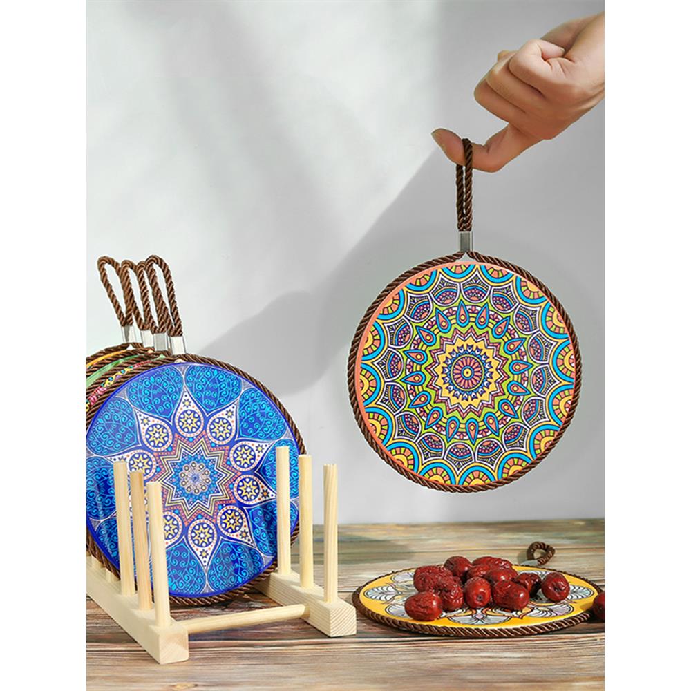 餐桌垫家用碗垫双层软木隔热垫砂锅垫陶瓷餐盘垫防烫北欧风情餐垫