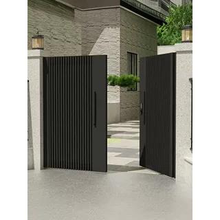 铝合金别墅大门单双开铁艺平移电动入户花园庭院门日系乡村院子门