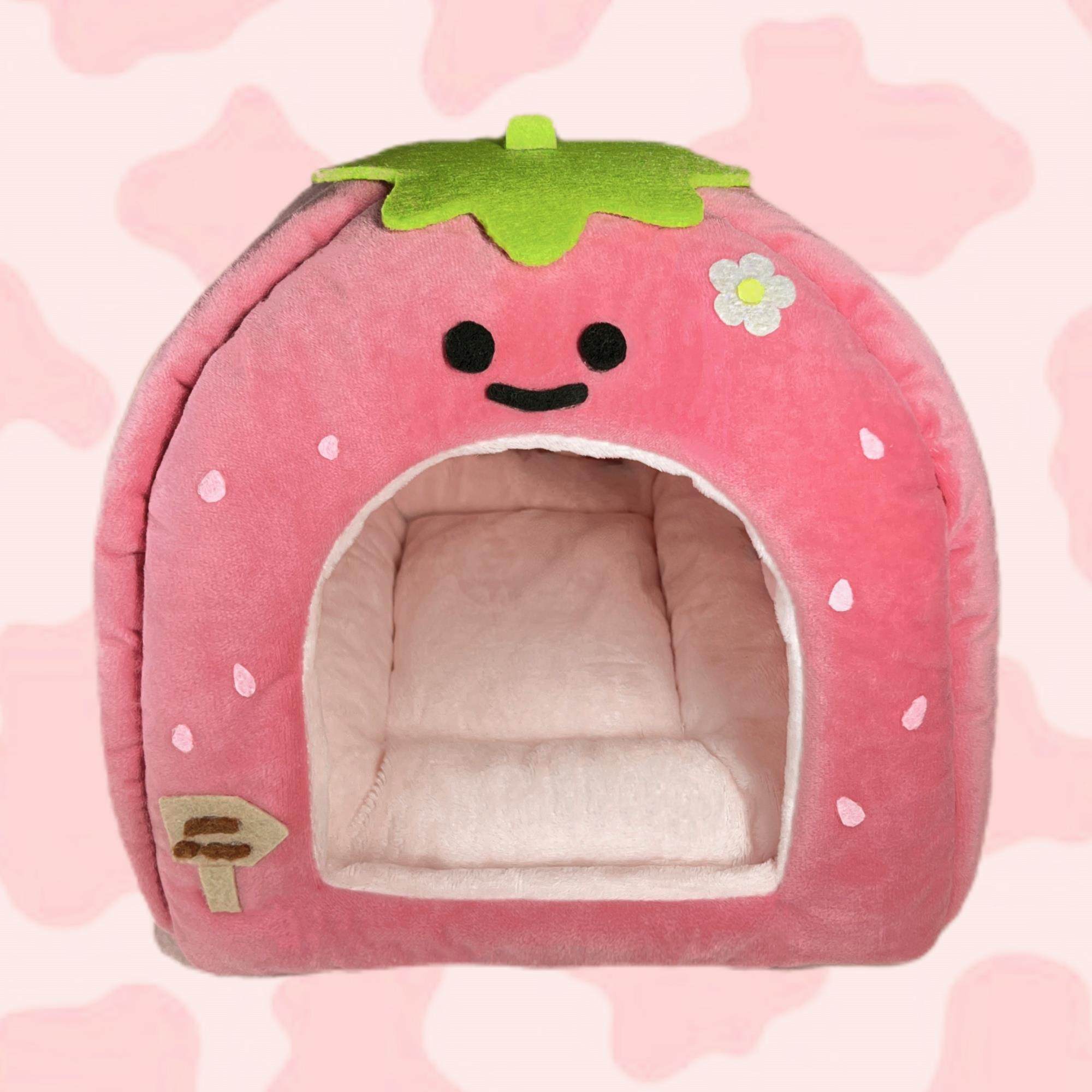 草莓棉窝秋冬保暖躲避兔子仓鼠荷兰猪龙猫松鼠刺猬蜜袋鼯花枝鼠鸟