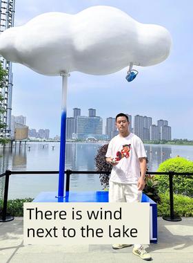 景区网红云朵秋千雕塑爱心气球户外海边民宿婚庆打卡美陈装饰摆件