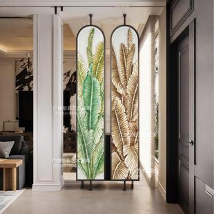 手工掐丝珐琅彩屏风艺术玻璃棒棒糖隔断入户玄关装饰顶天立地客厅