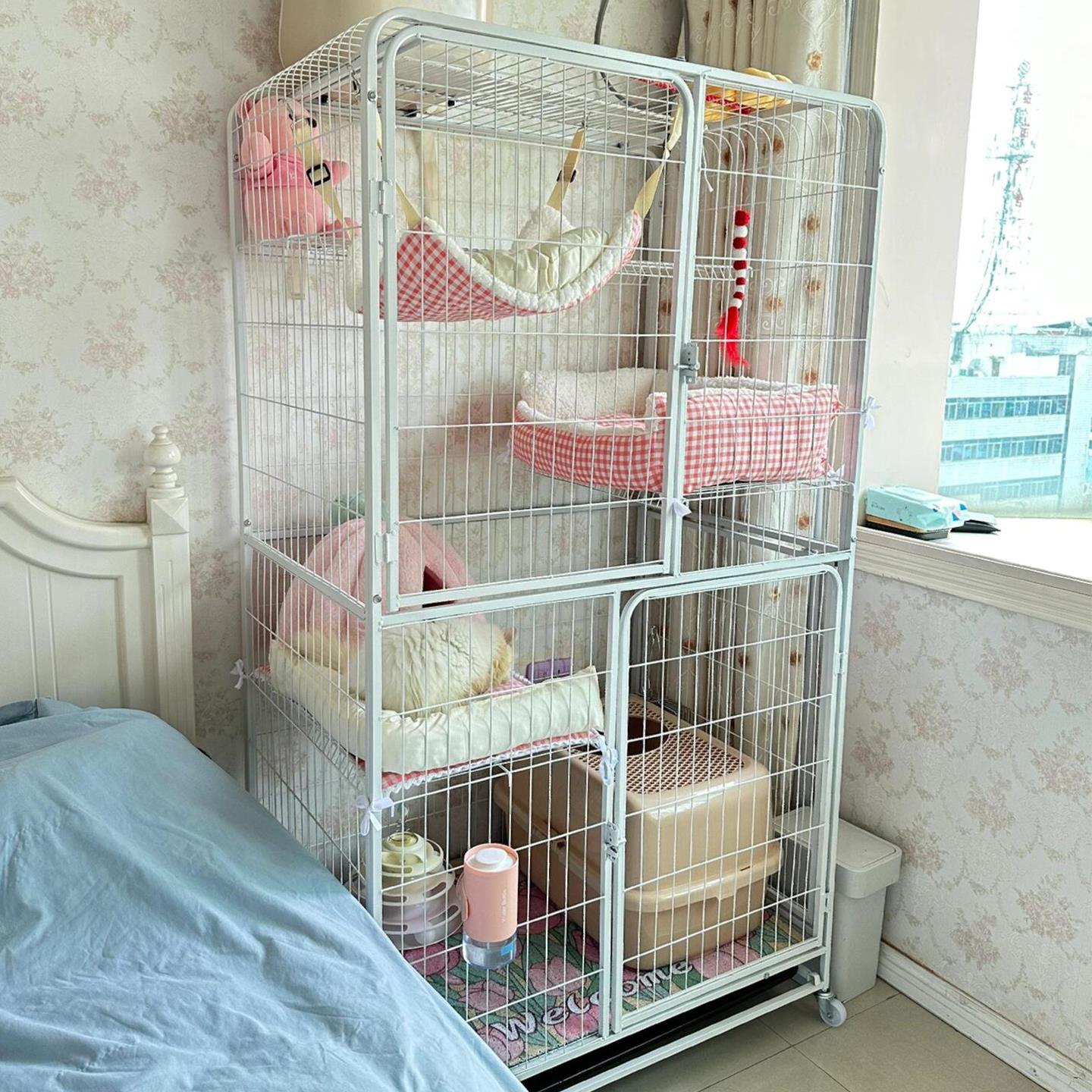 双层猫别墅猫笼子家用室内超大自由空间猫屋猫柜猫窝猫厕所一体