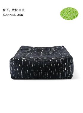 KANNAL·ZEN高端黑色羊毛混纺手工坐墩坐垫家用蒲团脚墩可拆洗