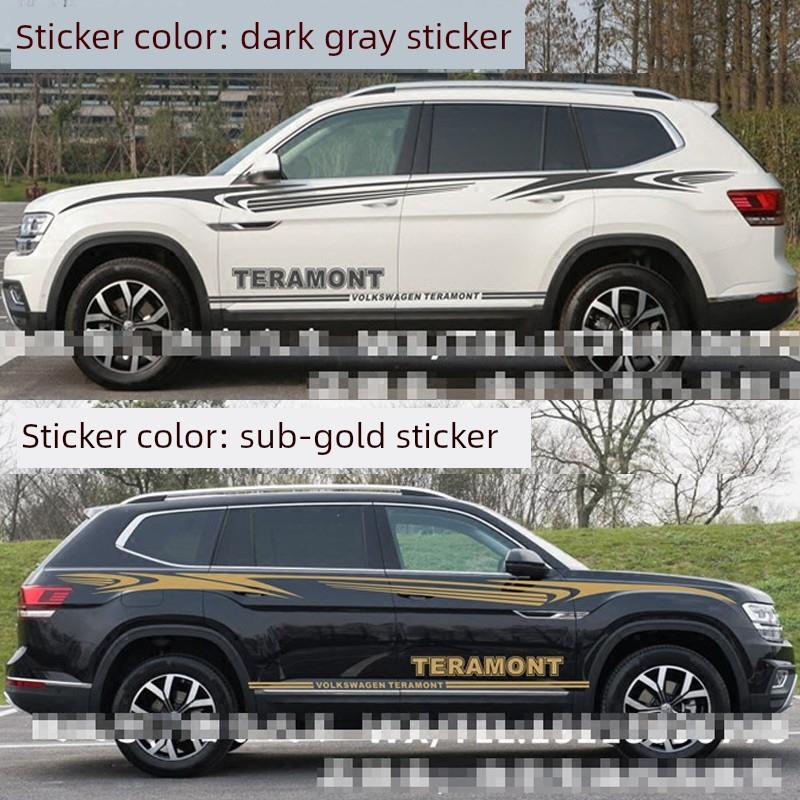 适用于大众途龙汽车贴纸，新老车型，特殊车身颜色条，腰线汽车贴