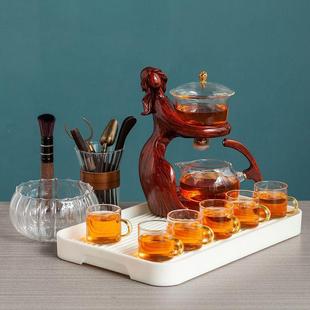 家用会客冲茶神器 创意仕女磁吸感应出水泡茶壶懒人全自动茶具套装