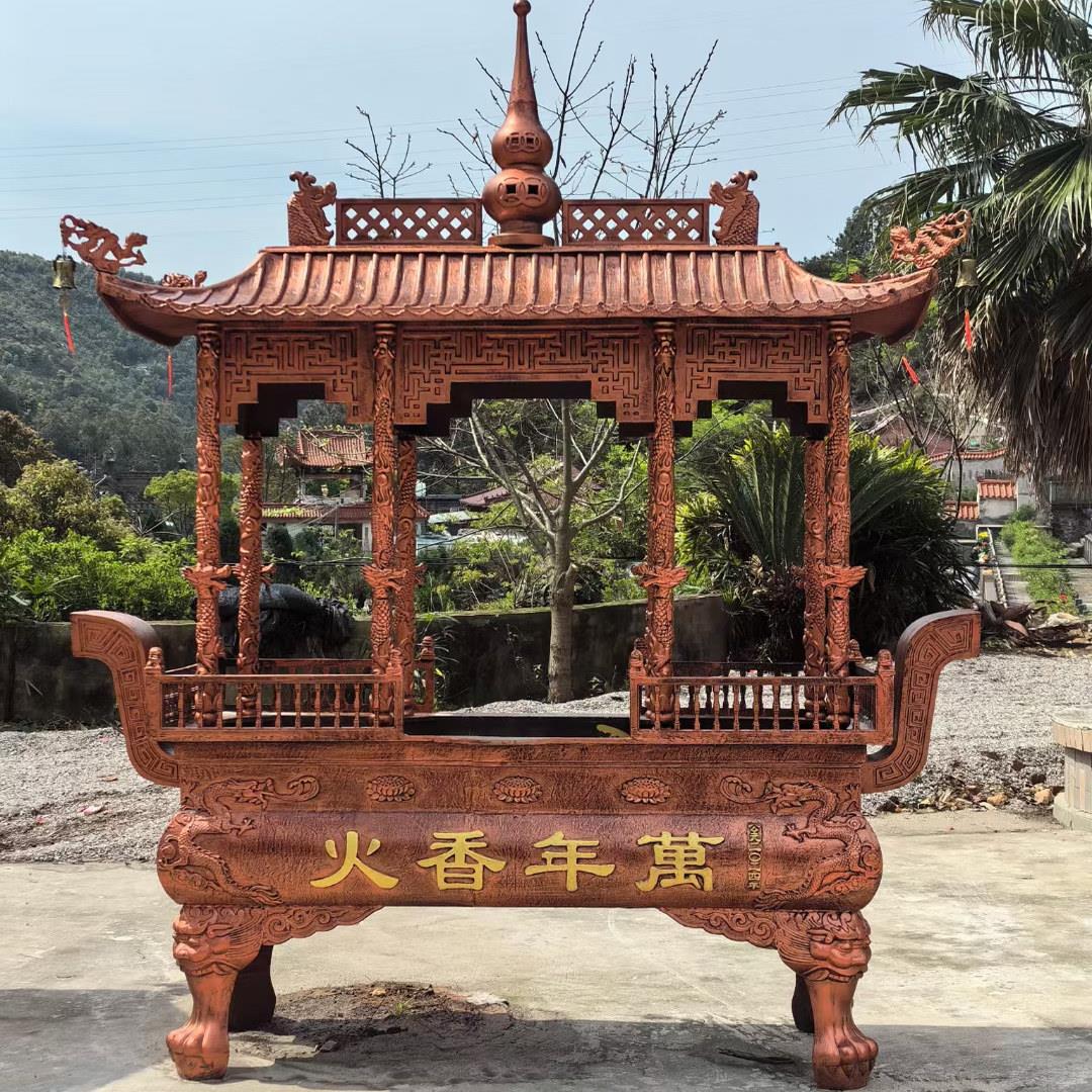 寺庙铸铁大香炉室外宗祠烧香炉祠堂天地炉寺庙香炉长方形焚香炉