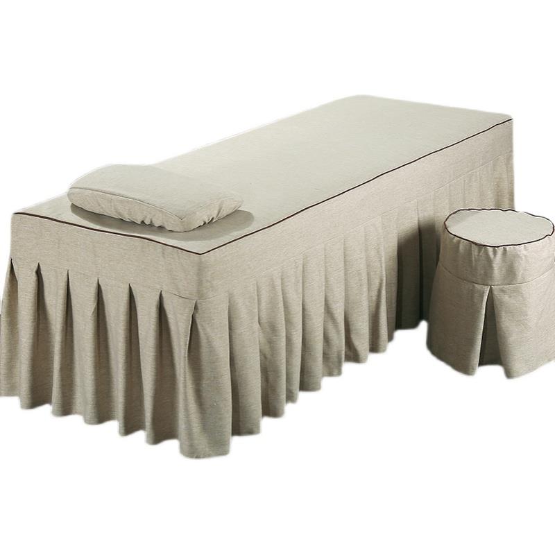 简约纯色棉麻美容院单床罩按摩理疗美体洗头美睫美甲单床罩加厚