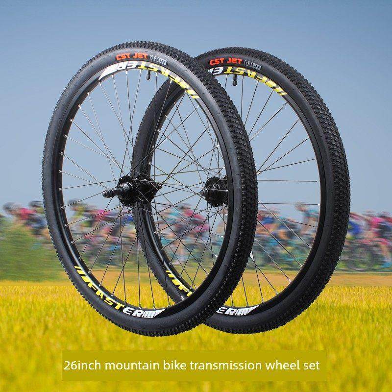 适用永久凤凰26寸山地车碟刹款轮组21速24速27速变速自行车前后车