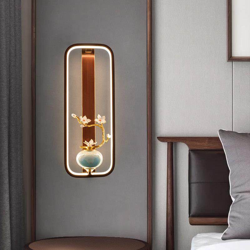 新中式壁灯客厅电视背景墙灯新款全铜中国风玄关过道卧室床头灯具