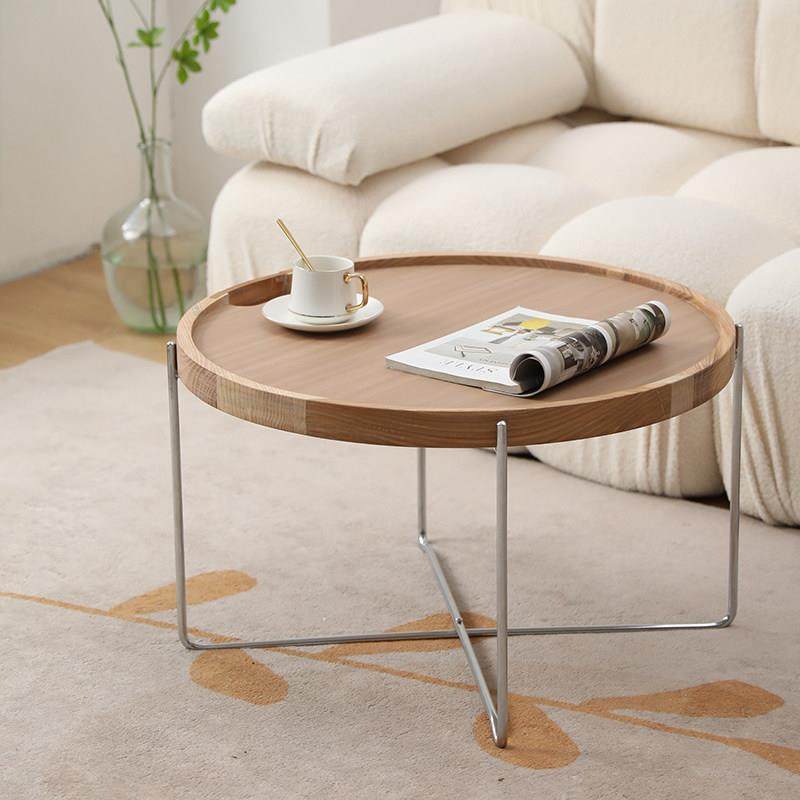 极简意式客厅茶几小户型轻奢角几原木托盘桌双面可折叠圆形小桌子,住宅家具,茶几,淘宝优惠券,粉丝福利购,淘宝优惠卷
