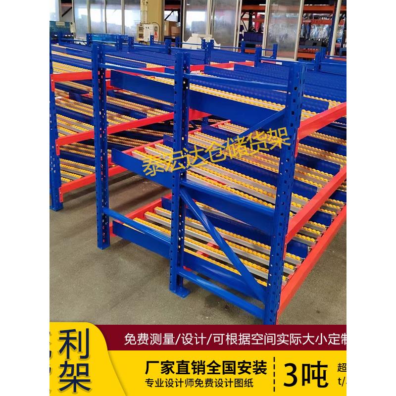流利货架仓储库工厂车间流水线货架可移动先进先出定制流利条货架