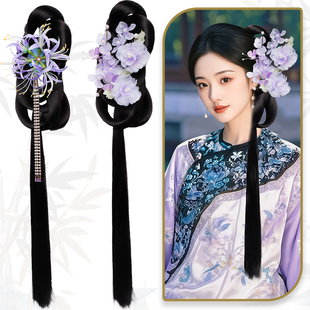 古风假发包两侧发髻盘发造型清汉女古装 抓夹晚清头饰旗袍发型垫发