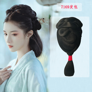 汉服假发古风后区发包懒人一体式唐风后脑勺发髻造型演出明制头饰