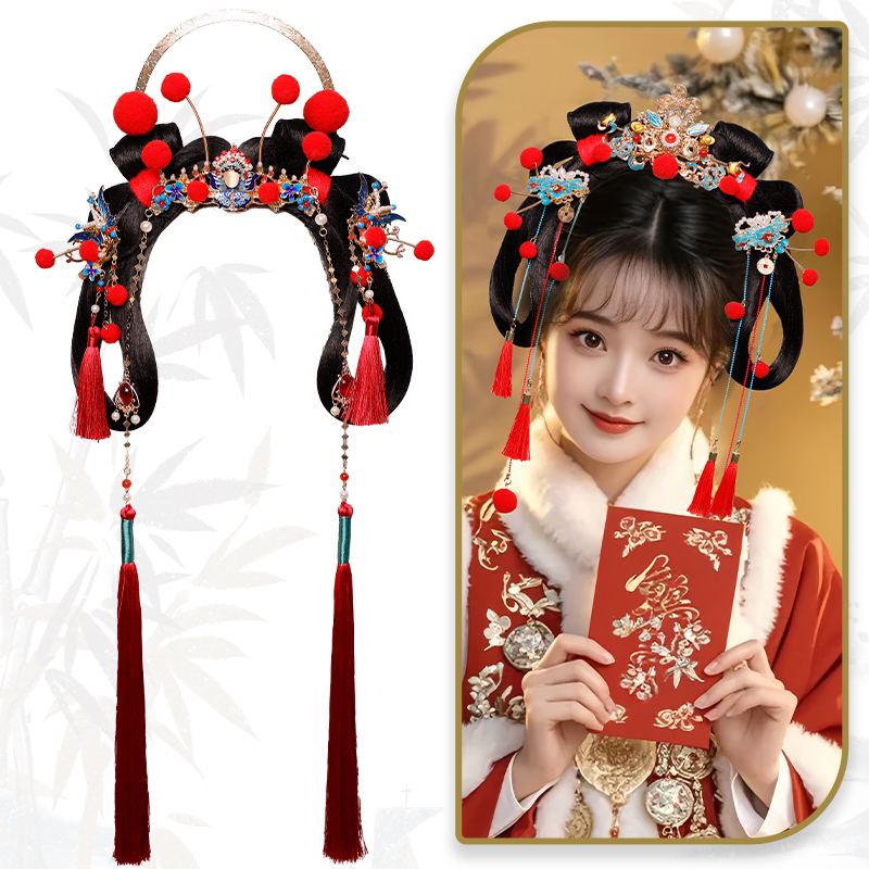 古装汉服假发发包发髻新年头饰