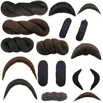 古装假发纯发丝可弯曲牛角包