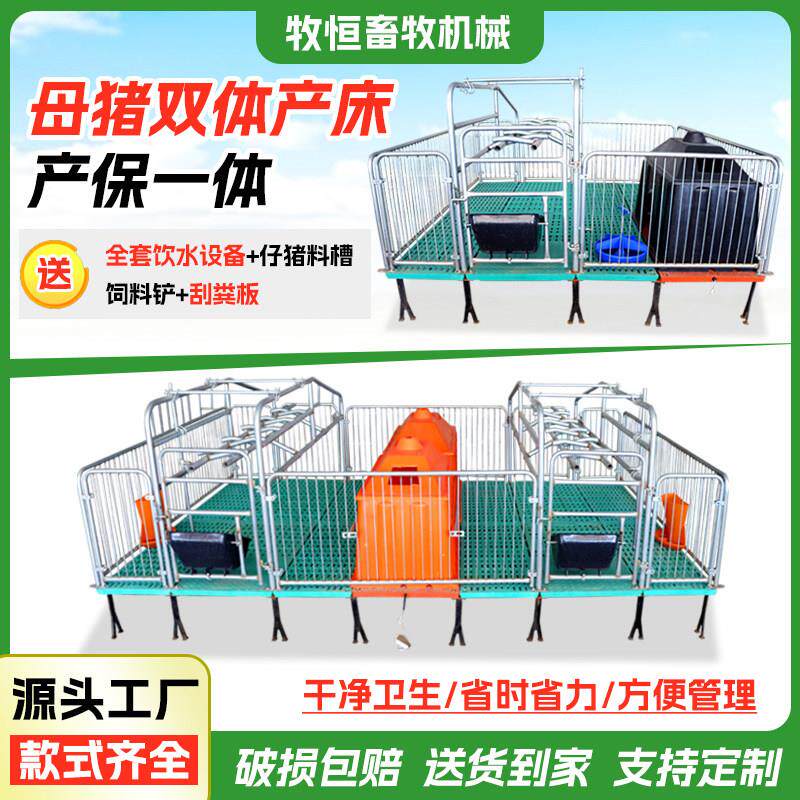 全复合母猪产床分娩床双体产保一体保育床养殖设备猪用单体产床
