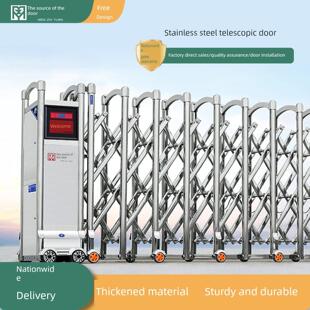 门源不锈钢电动伸缩门推拉门建筑工地学校工厂家用自动折叠推拉门