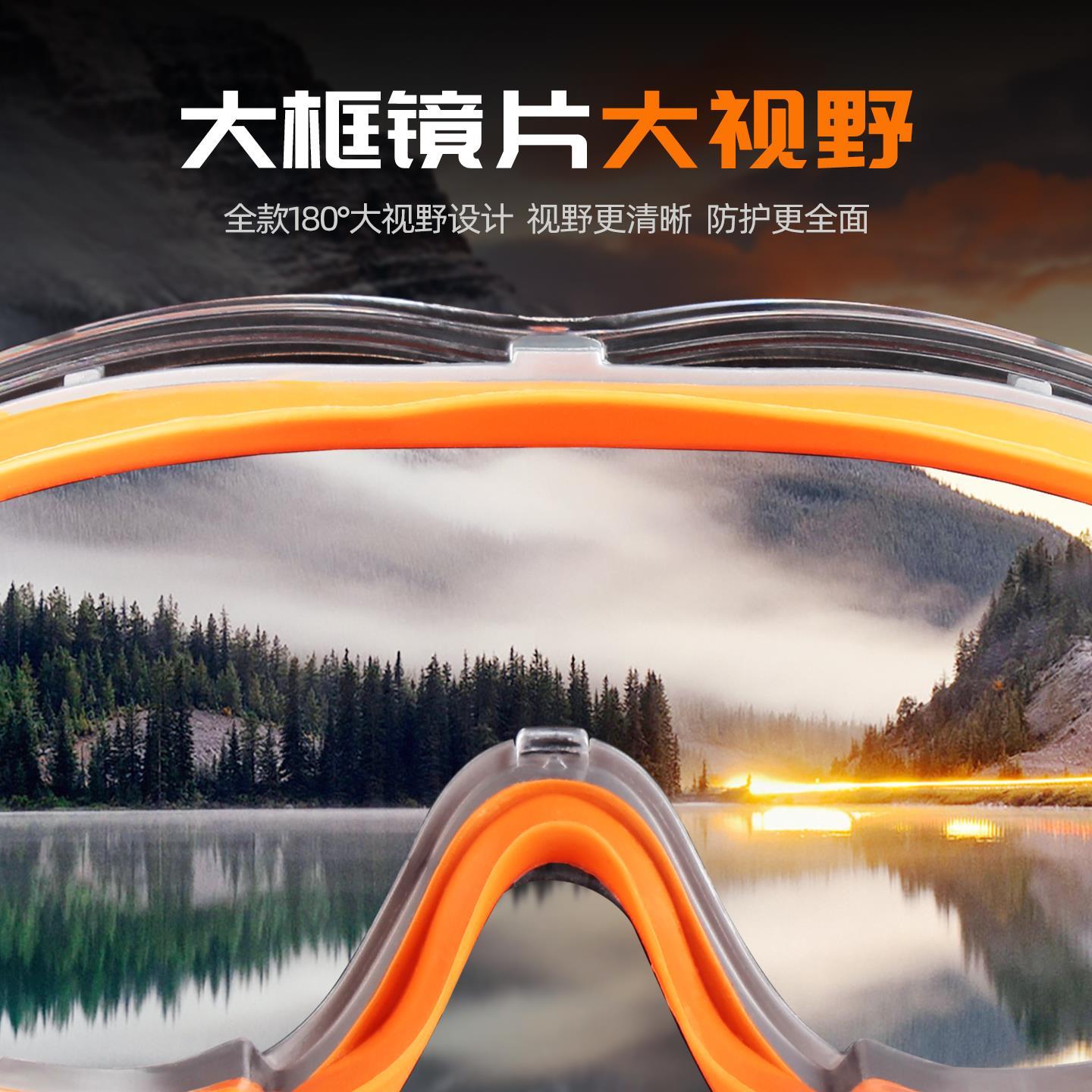 护目镜劳保防飞溅防灰尘不起雾防护眼镜防风防尘工业切割打磨眼睛