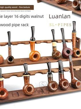 核桃16核桃位置展示架吸烟套双层管少兰多位置实木点管架