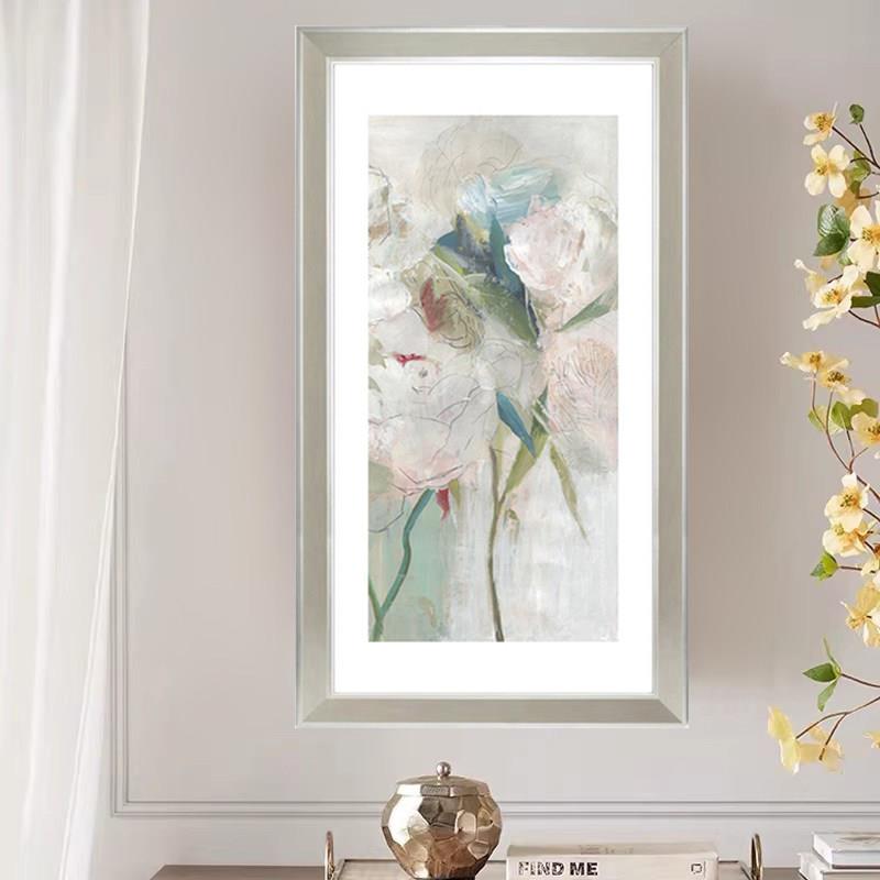 art现代简约花卉装饰画单幅玄关过道挂画抽象艺术画实木框画