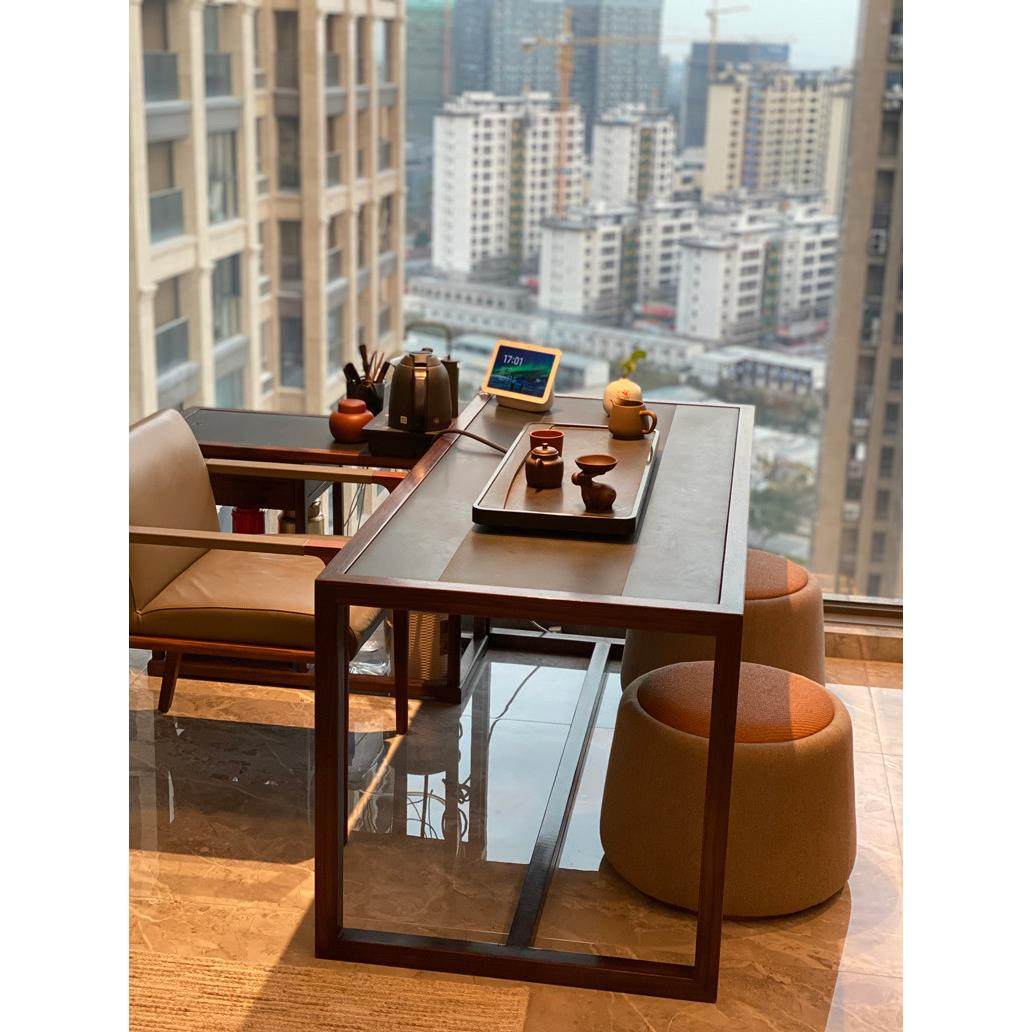 新中式阳台茶桌2025新款高端小型家用实木乌金石面胡桃木小茶台,住宅家具,家用茶台/茶桌,淘宝优惠券,粉丝福利购,淘宝优惠卷