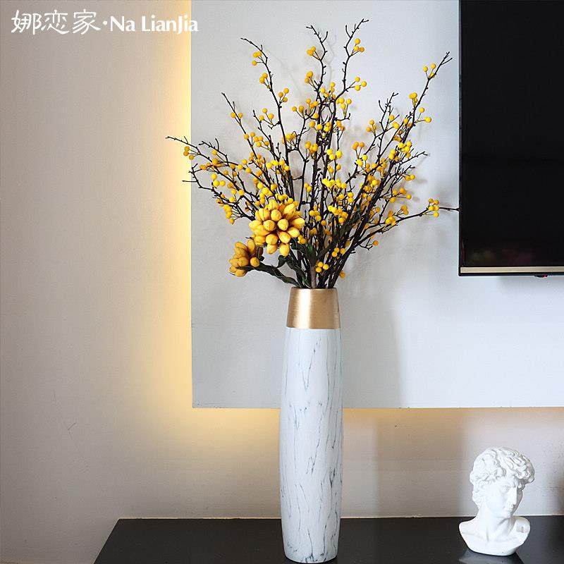 轻奢陶瓷落地大花瓶摆件客厅电视柜玄关装饰品插花彷真花艺摆设,家居饰品,花瓶,淘宝优惠券,粉丝福利购,淘宝优惠卷
