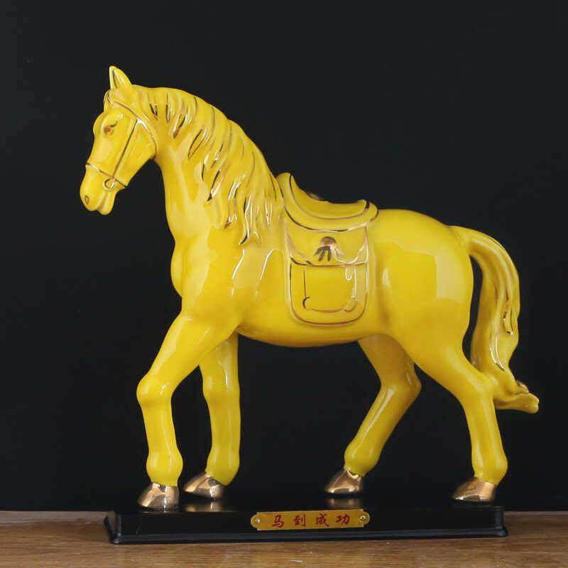 陶瓷马摆件招财客厅办公室桌面生肖瓷器马到成功开 业乔迁工艺礼,家居饰品,装饰摆件,淘宝优惠券,粉丝福利购,淘宝优惠卷