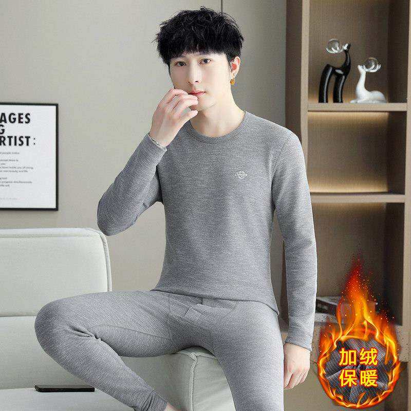 青少年大童保暖内衣套装男士德绒秋冬季半高领初高中学生秋衣秋裤