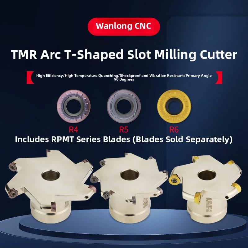 Tmr圆头t形槽刀盘数控弧槽三面刃铣刀盘刀杆R3 R4 R5 R6键槽