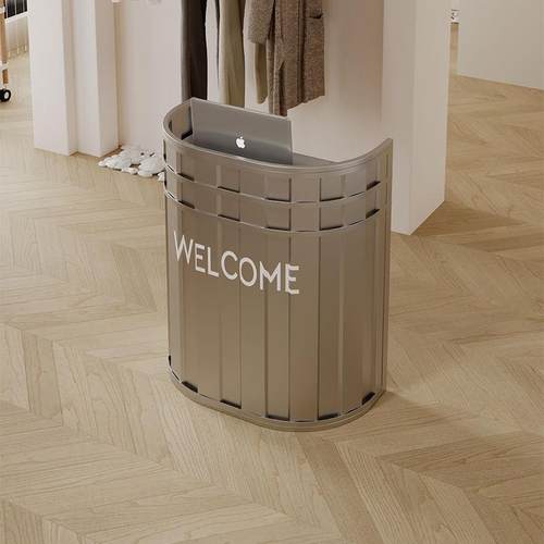 接待台迎宾台店铺弧形小型前台吧台柜台导购台咨询台工业风收银台