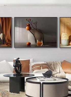 客厅挂画沙发背景墙画艺术感高端餐厅花卉装饰画轻奢高级感壁画