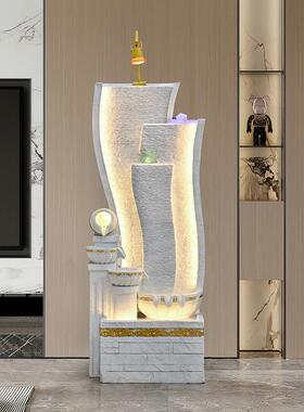 欧式风格风水球喷泉落地摆件玻璃鱼缸流水装饰家居玄关循环加湿器