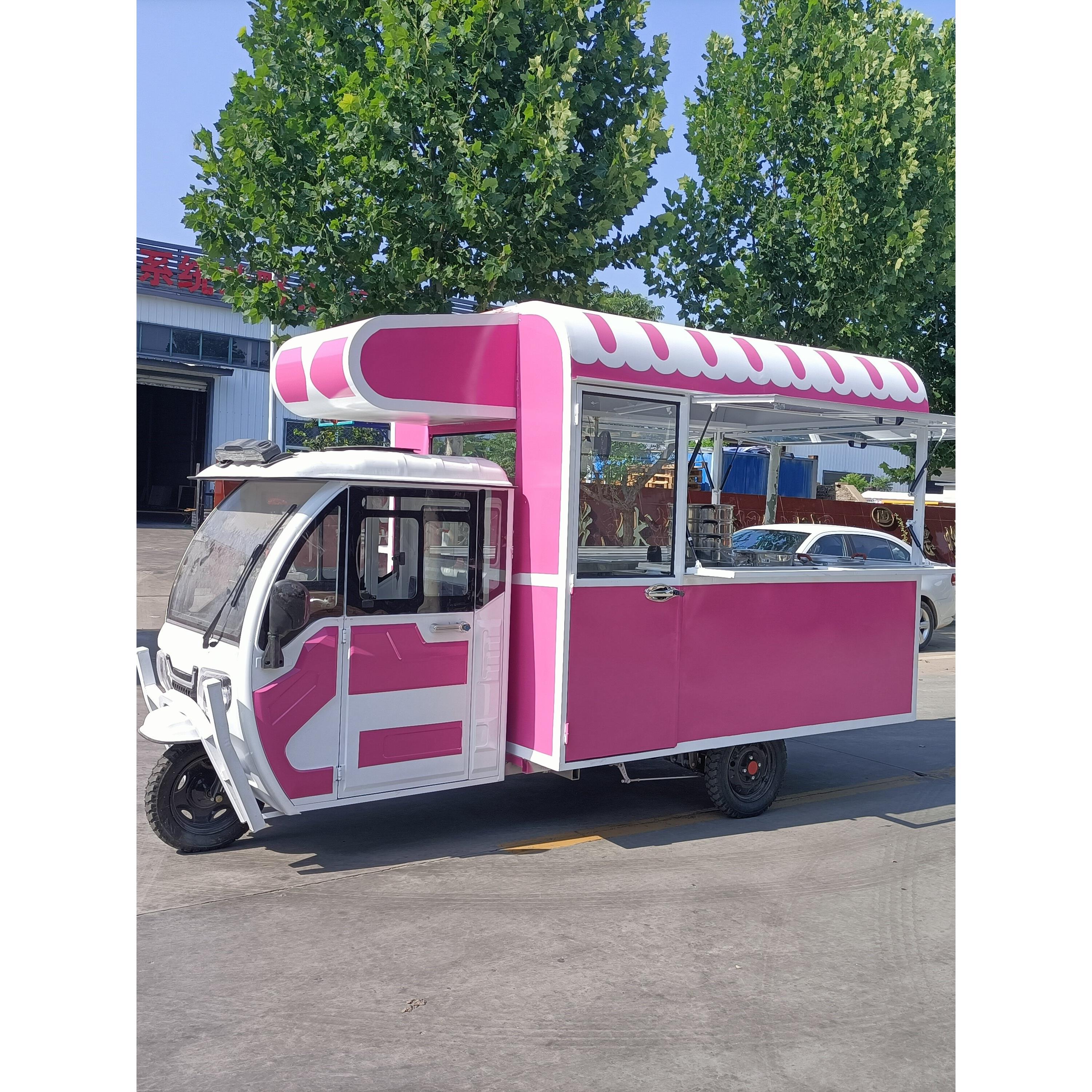 电动三轮小吃车多功能餐车摆摊专用移动早餐车炸串烧烤熟食卤菜车