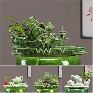 流水摆件循环水鱼缸生财办公室假山客厅室内招财水缸造景喷泉景观