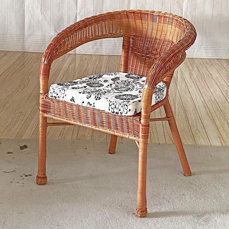 新中式藤椅藤编阳台休闲户外庭院带扶手椅子靠背椅客厅老人凳子