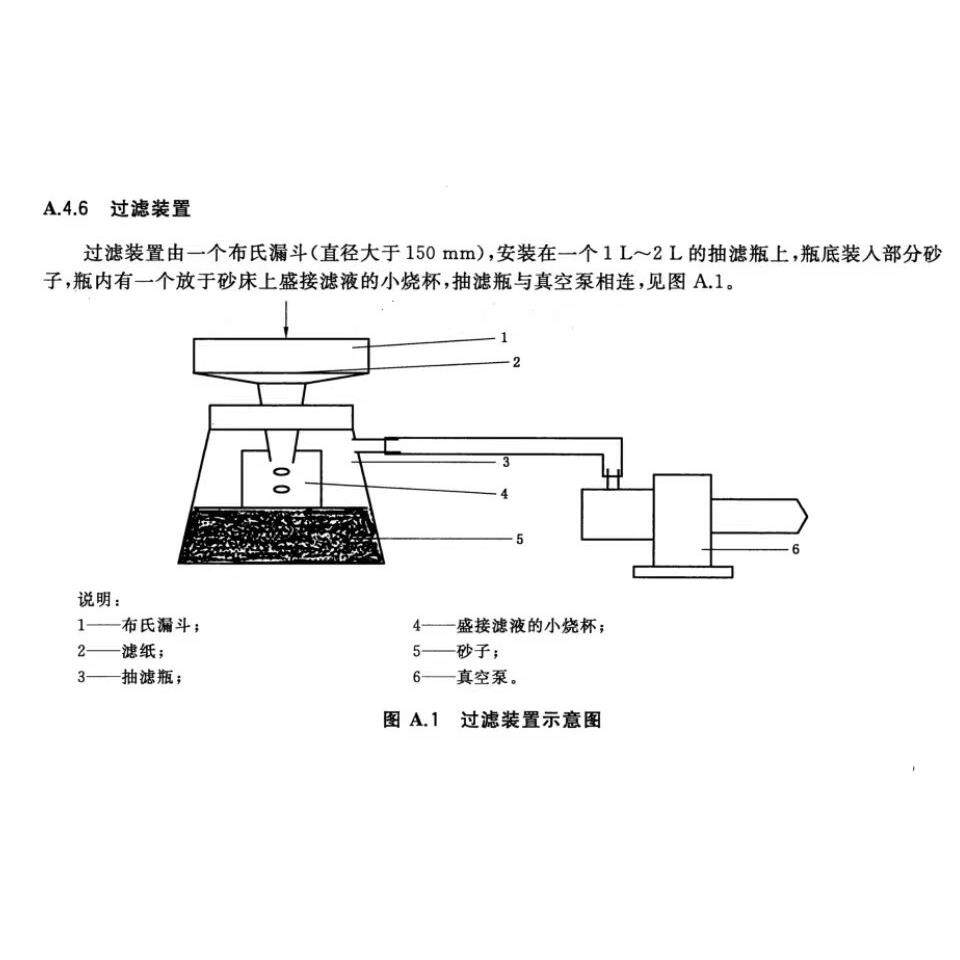 GB31893-2015水泥中水溶性铬的测定方法过滤装置漏斗抽滤瓶真空泵