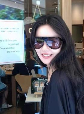 Hou b|女士太阳镜24秋冬新款弧形护目镜太阳镜时尚欧美时尚瘦身Lo