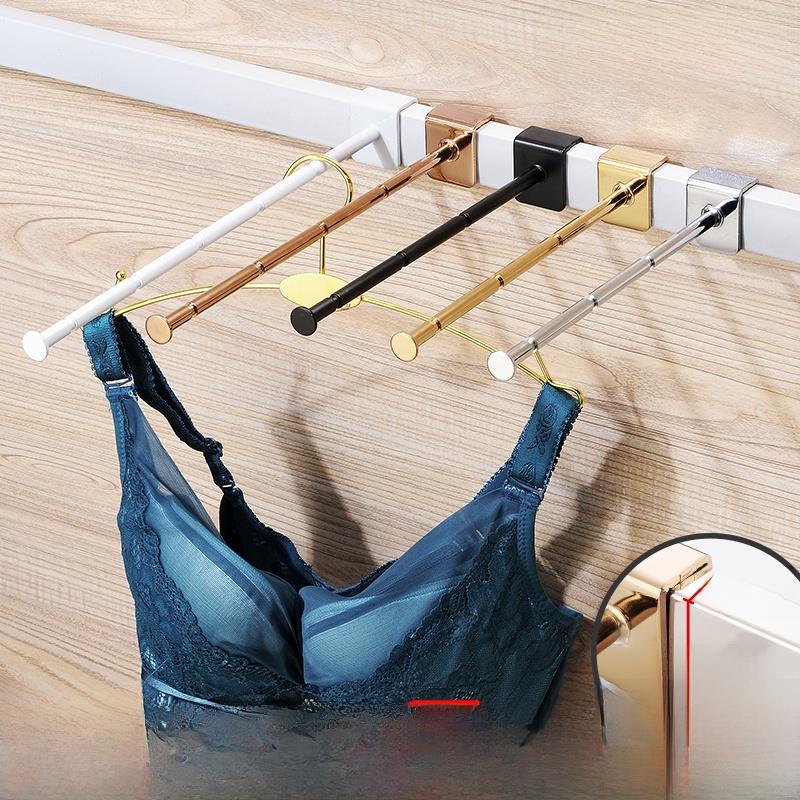 内衣店展示柜梁卡方管内衣挂杆玫瑰金不锈钢彩色内衣杆胸罩挂钩珠