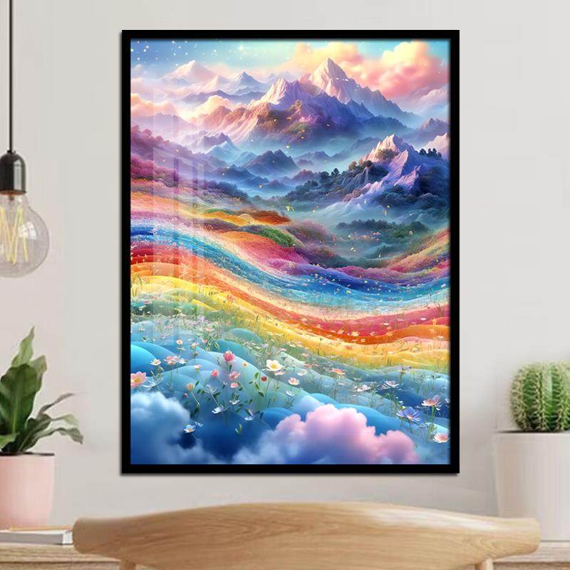 七彩仙境钻石画卧室手工贴钻十字绣客厅2024新款钻石绣梦幻风景,居家布艺,钻石绣,淘宝优惠券,粉丝福利购,淘宝优惠卷