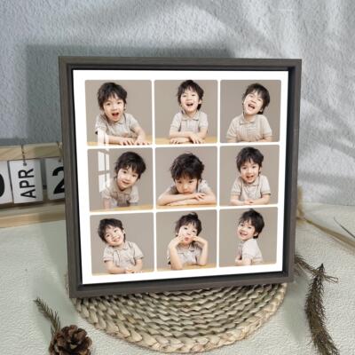 九宫格相框挂墙定制洗照片做成水晶摆台木质创意多宫格儿童婚纱照