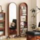 中古杂志架全身镜覆古客厅可移动书报展示架北欧家用落地全身镜子