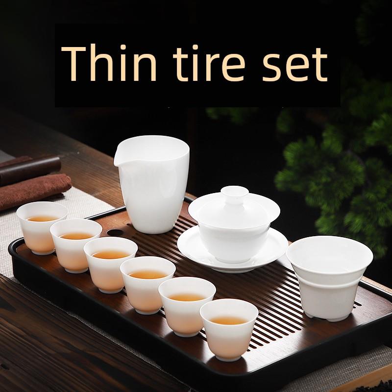 景德镇瘦体羊肉肥玉茶具家用套装2025新款可达豪华高档白瓷瓷盖碗